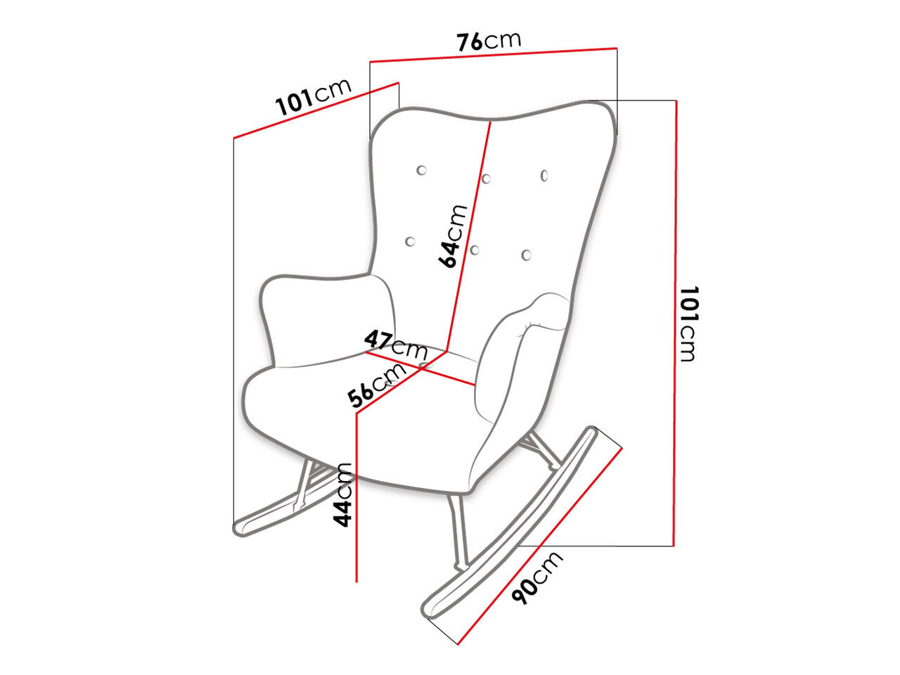 Šūpuļkrēsls AKCJUSZ-Magic Velvet 2213 cena un informācija | Atpūtas krēsli | 220.lv
