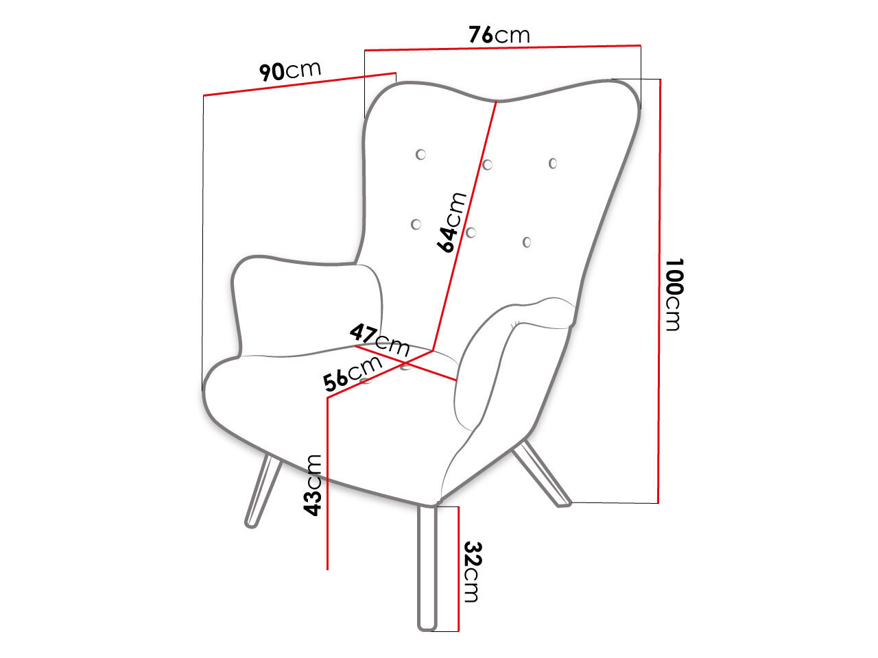 Atzveltnes krēsls AKCJUSZ-Magic Velvet 2217 cena un informācija | Atpūtas krēsli | 220.lv