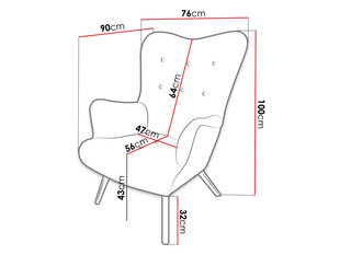 Кресло AKCJUSZ-Magic Velvet 2225 цена и информация | Кресла в гостиную | 220.lv