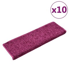 vidaXL kāpņu paklāji, 10 gab., 65x25 cm, violeti cena un informācija | Paklāji | 220.lv