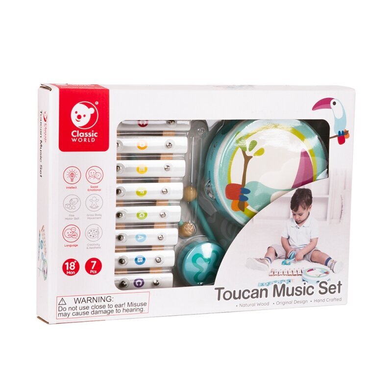 Koka mūzikas instrumentu komplekts cena un informācija | Rotaļlietas zīdaiņiem | 220.lv