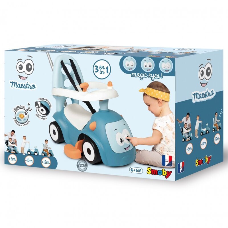 Smobi Maestro stumjamā mašīna, zila цена и информация | Rotaļlietas zīdaiņiem | 220.lv