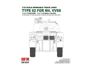 Rye Field Model - Workable Type 62 Tracks for M4 VVSS, 1/35, 5044 цена и информация | Принадлежности для рисования, лепки | 220.lv
