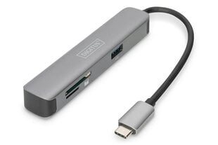 DIGITUS USB-C Dock, 4K/30Hz HDMI/2x USB-A /SD/MicroSD cena un informācija | Adapteri un USB centrmezgli | 220.lv