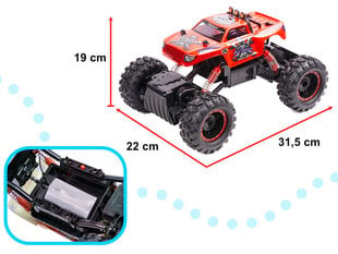 RC auto NQD ROCK CRAWLER KING 1:12 USB, sarkans цена и информация | Игрушки для мальчиков | 220.lv