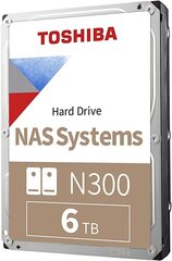 Toshiba Hard Drive NAS N300 7200 RPM, 6000 GB cena un informācija | Iekšējie cietie diski (HDD, SSD, Hybrid) | 220.lv