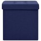 vidaXL soliņi ar kasti, 2 gab., salokāmi, zili, mākslīgais lins цена и информация | Virtuves un ēdamistabas krēsli | 220.lv