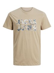 JACK & JONES VĪRIEŠU T-KREKLS 12215700*01, beež 5715314675350 cena un informācija | Vīriešu T-krekli | 220.lv