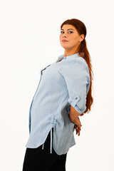 Klasiskā piegriezuma blūze-krekls ar sportiskiem elementiem cena un informācija | Blūzes, sieviešu krekli | 220.lv