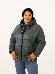 Комбинированная утеплённая (TINSULATE) куртка (серо-зелёная) с модной фурнитурой цена и информация | Женские куртки | 220.lv