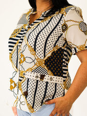 Блуза прямого силуэта с узором с укороченной застёжкой цена и информация | Женские блузки, рубашки | 220.lv