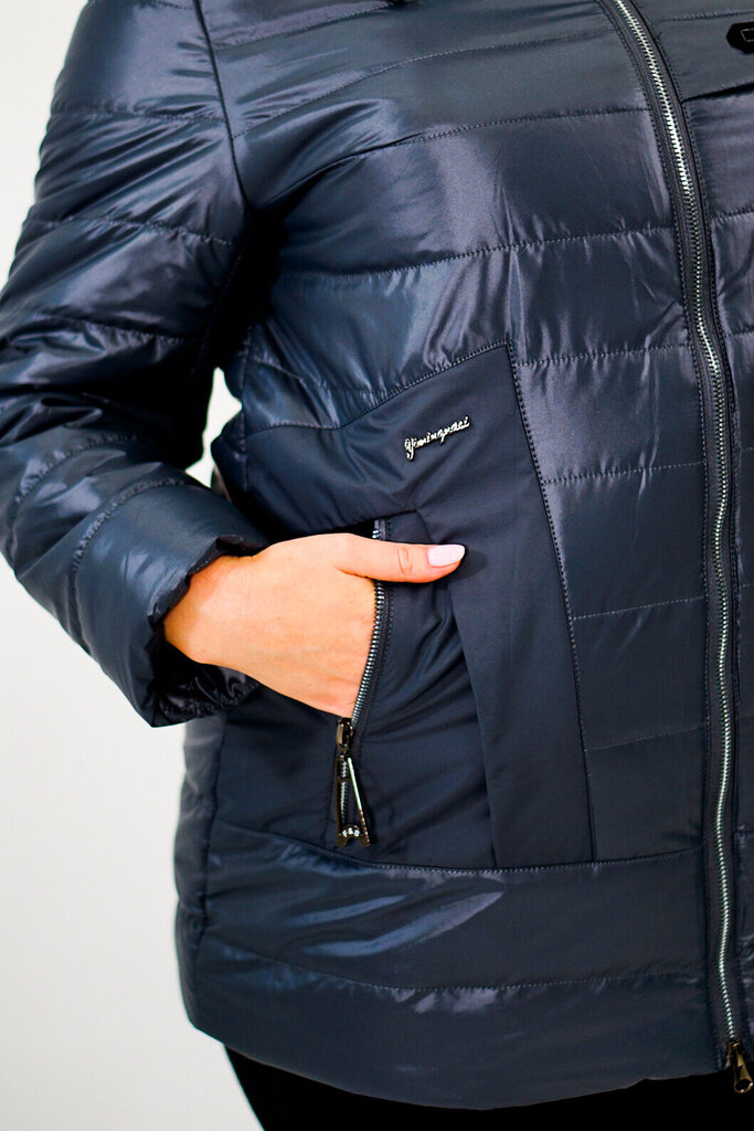 Kombinēta siltināta jaka ar modes furnitūru (pelēcīgi zaļa) cena un informācija | Sieviešu virsjakas | 220.lv