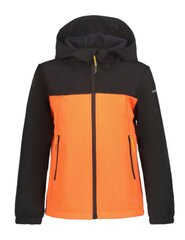 ICEPEAK BĒRNU SOFTSHELL JAKA Konan 51897-2*455, oranžs/melns 6438522639134 cena un informācija | Zēnu virsjakas | 220.lv