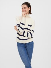 Vero Moda sieviešu pulovers 10269246*02, dabiski balts/tumši zils 5715306702712 цена и информация | Женские кофты | 220.lv