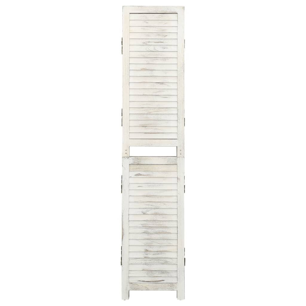 vidaXL 3-paneļu istabas aizslietnis, 105x165 cm, antīki balts, koks cena un informācija | Aizslietņi | 220.lv