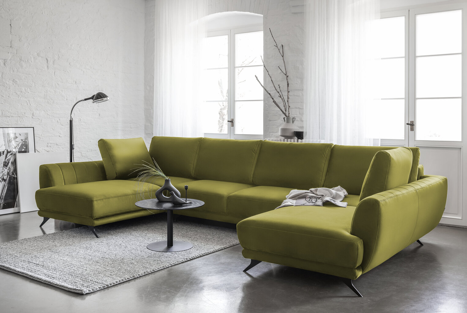 Universāls stūra dīvāns NORE Larco, gaiši zaļš cena un informācija | Stūra dīvāni | 220.lv