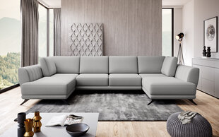 Universāls stūra dīvāns NORE Larco, gaiši pelēks cena un informācija | Stūra dīvāni | 220.lv