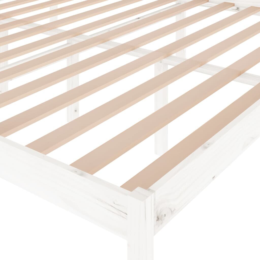 vidaXL gultas rāmis, balts, priedes masīvkoks, 180x200 cm, divvietīgs цена и информация | Gultas | 220.lv
