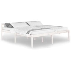 vidaXL gultas rāmis, balts, priedes masīvkoks, 200x200 cm цена и информация | Кровати | 220.lv