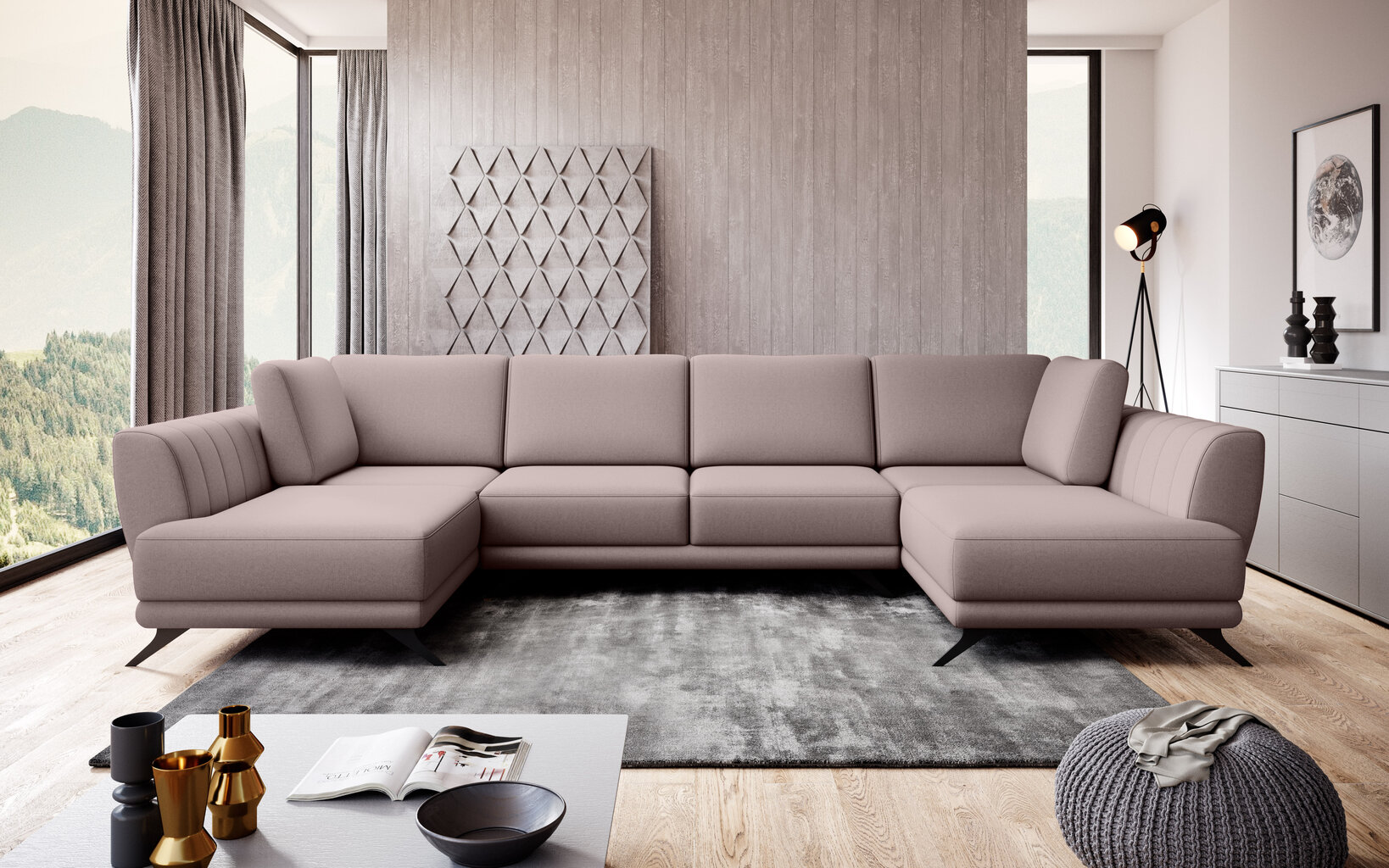 Universāls stūra dīvāns NORE Larco, gaiši violets cena un informācija | Stūra dīvāni | 220.lv