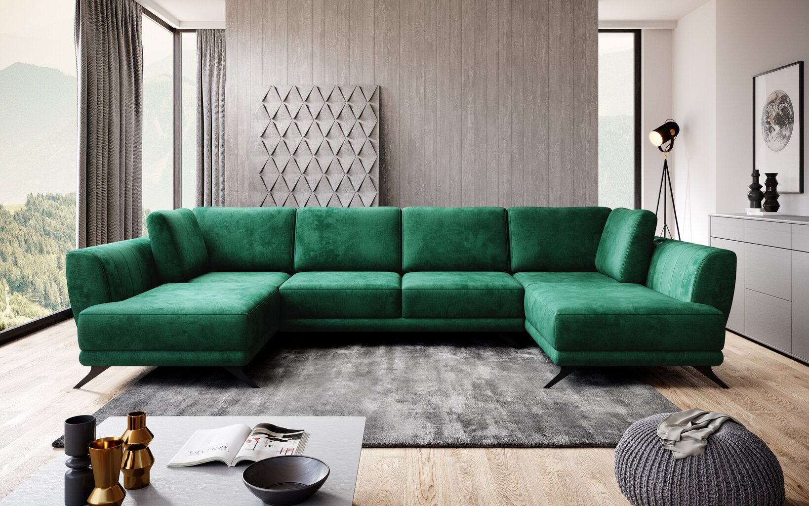Universāls stūra dīvāns NORE Larco, zaļš цена и информация | Stūra dīvāni | 220.lv