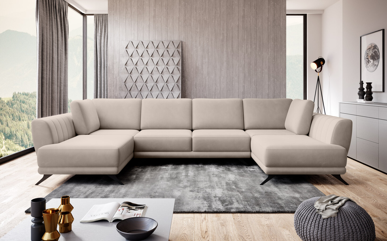 Universāls stūra dīvāns BRW Larco, smilškrāsas цена и информация | Stūra dīvāni | 220.lv