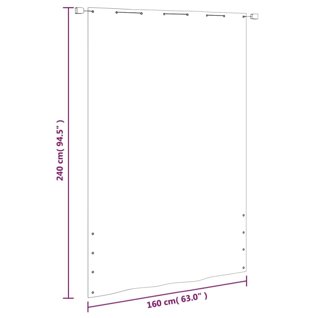 VidaXL balkona aizslietnis, 160x240 cm, gaiši zaļš oksforda audums cena un informācija | Saulessargi, markīzes un statīvi | 220.lv