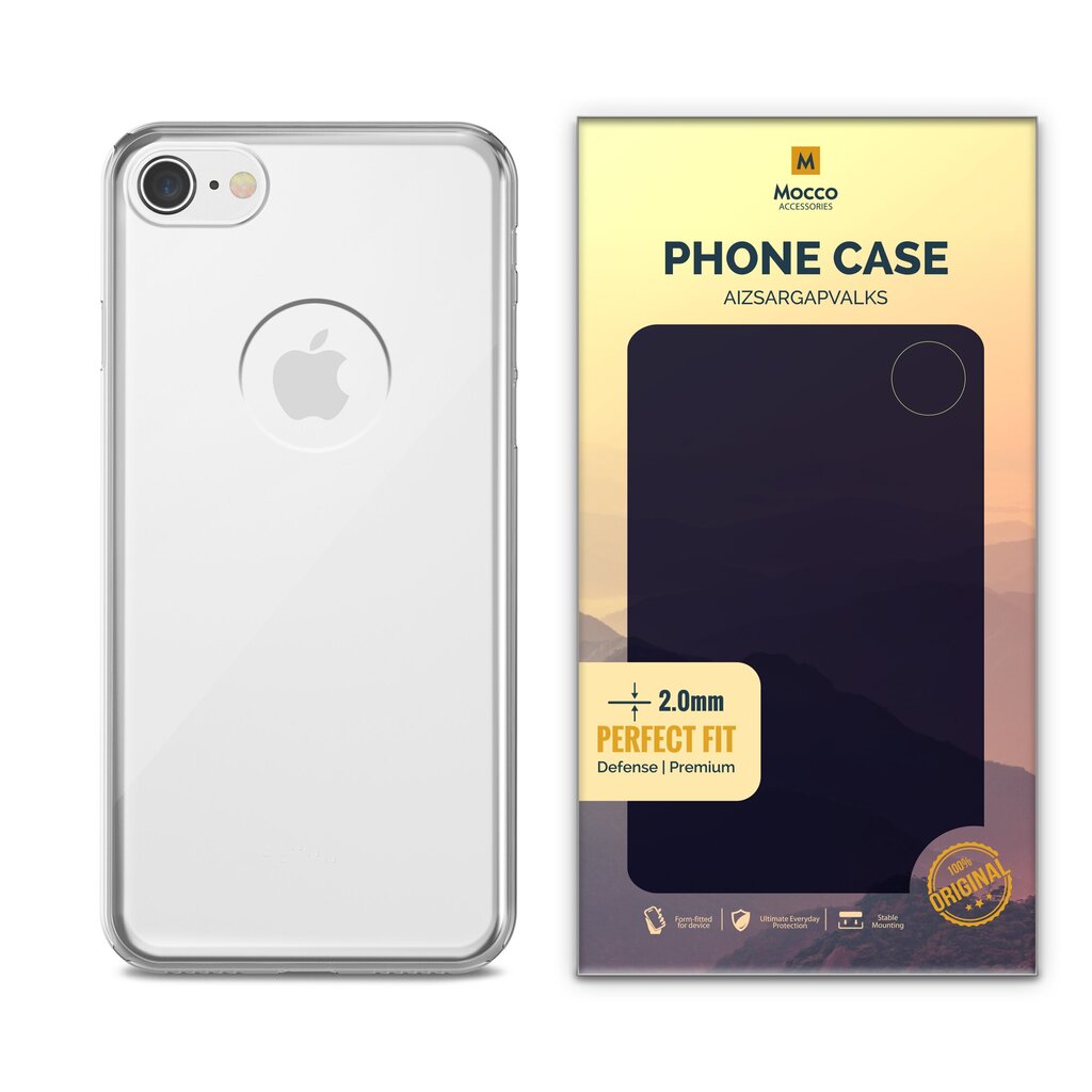 Mocco Original Clear Case 2mm Aizmugurējais Silikona Apvalks Priekš Apple iPhone 8 Caurspīdīgs (EU Blister) cena un informācija | Telefonu vāciņi, maciņi | 220.lv