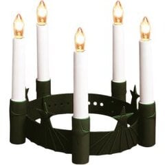 Светодиодный венок из свечей Santa Lucia 073-43, зеленый 0.14Вт, 21х16.5 см  цена и информация | Рождественские украшения | 220.lv
