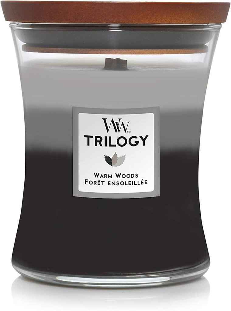 WoodWick aromātiska svece Trilogy Fireside, Redwood, Sandalwood Clove, 275 g cena un informācija | Sveces un svečturi | 220.lv