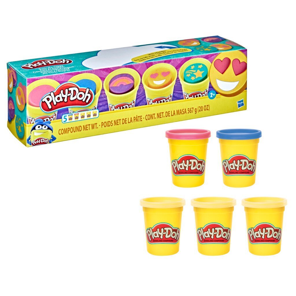 PLAY-DOH plastilīns „Linksmybės“, 5 gab. цена и информация | Attīstošās rotaļlietas | 220.lv