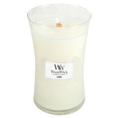 WoodWick aromātiska svece Linen Vase, 85.0g cena un informācija | Sveces un svečturi | 220.lv