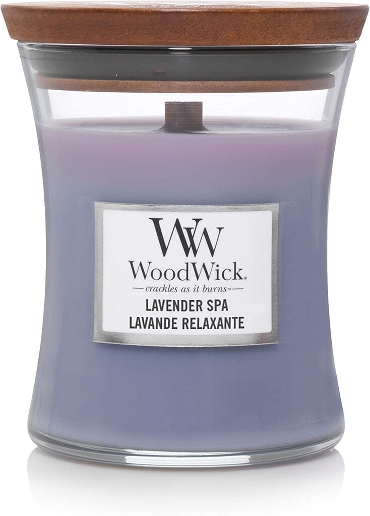 WoodWick aromātiska svece Lavender Spa, 85 g cena un informācija | Sveces un svečturi | 220.lv