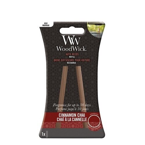 WoodWick Auto Reeds Refill Cinnamon Chai - Rezerves vīraka kociņi automašīnai cena un informācija | Auto gaisa atsvaidzinātāji | 220.lv