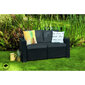 Dārza dīvāns divvietīgs California Sofa pelēks cena un informācija | Dārza mēbeļu komplekti | 220.lv