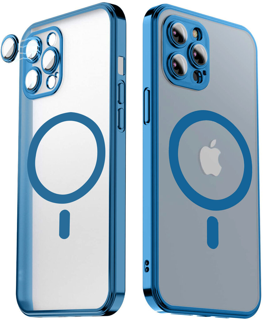 Aizsargvāciņš Soft Case electroplated paredzēts Apple iPhone 12 (support MagSafe) zils цена и информация | Telefonu vāciņi, maciņi | 220.lv