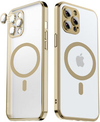 Aizsargvāciņš Soft Case electroplated paredzēts Apple iPhone 12 (support MagSafe) zelta krāsā cena un informācija | Telefonu vāciņi, maciņi | 220.lv
