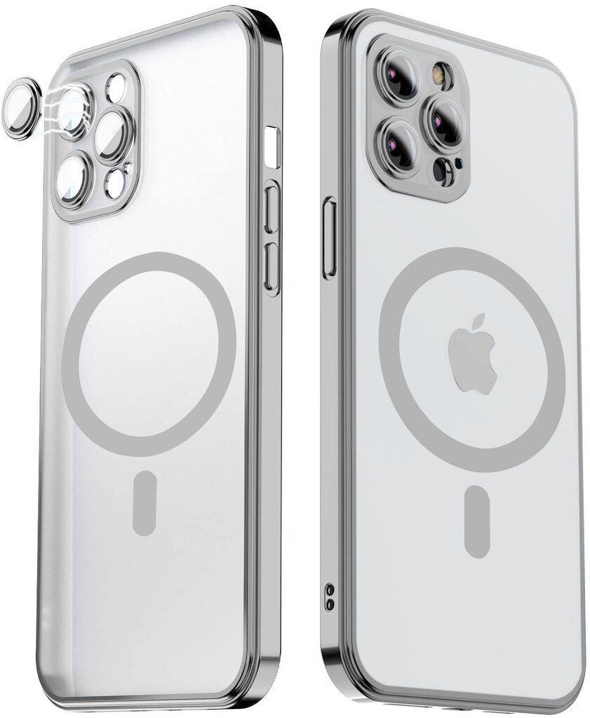 Aizsargvāciņš Soft Case electroplated paredzēts Apple iPhone 12 Pro (support MagSafe) sudraba krāsā цена и информация | Telefonu vāciņi, maciņi | 220.lv