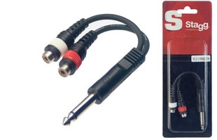 Stagg YC-0.1/1PM2CFH, Aux 6.3 mm/RCA, 10 cm cena un informācija | Kabeļi un vadi | 220.lv