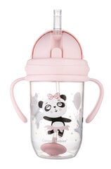 Neizlejama pudelīte ar salmiņu Canpol Babies Exotic Animals, 6 mēn.+ 270 ml, pink, 56/606_pin цена и информация | Бутылочки и аксессуары | 220.lv