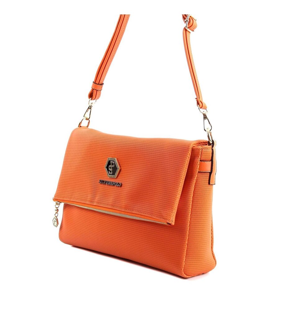Sieviešu plecu soma ar kabatu un klipša aizdari Silver &amp; Polo 746, oranža krāsa cena un informācija | Sieviešu somas | 220.lv