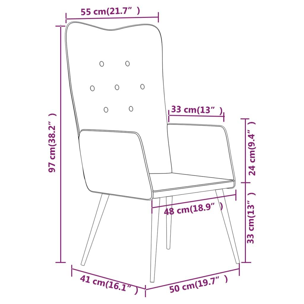 vidaXL atpūtas krēsls, brūns, krēmkrāsas, dabīgā āda cena un informācija | Atpūtas krēsli | 220.lv