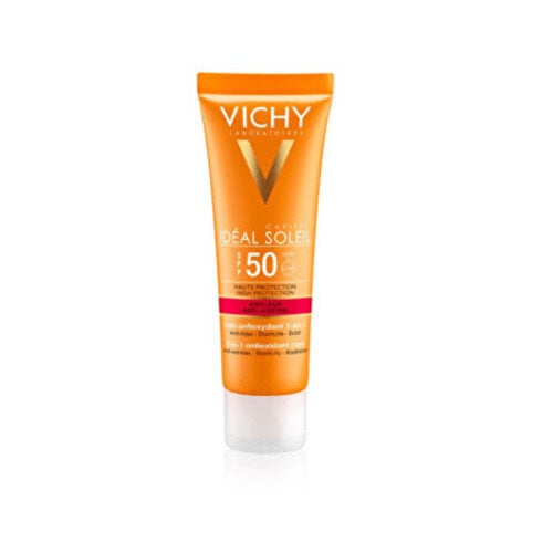 Sauļošanās aizsargkrēms Vichy SPF 50+ Idéal Soleil Anti-Age, 50ml цена и информация | Sauļošanās krēmi | 220.lv