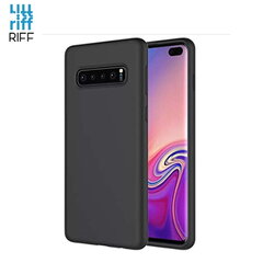 Riff Plāns & Mīksts silikona aizmugures maks ar mīkstu iekšpusi priekš Samsung Galaxy S10+ (G975) Melns cena un informācija | Telefonu vāciņi, maciņi | 220.lv