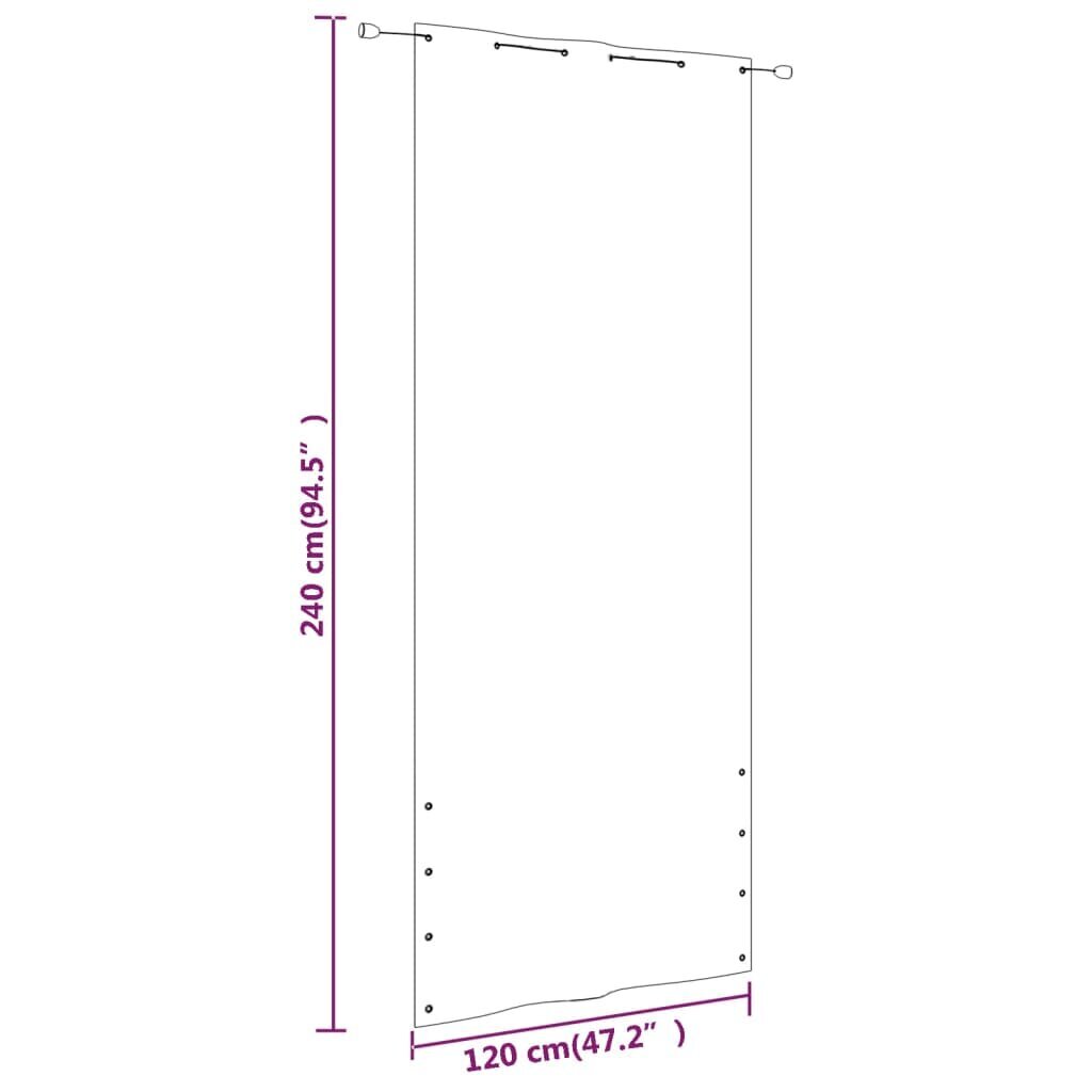 VidaXL balkona aizslietnis, 120x240 cm, pelēkbrūns oksforda audums cena un informācija | Saulessargi, markīzes un statīvi | 220.lv