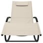 VidaXL sauļošanās šūpuļkrēsls, tērauds, krēmkrāsas tekstilēns cena un informācija | Sauļošanās krēsli | 220.lv