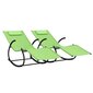 VidaXL sauļošanās šūpuļkrēsli, 2 gab., tērauds, zaļš tekstilēns цена и информация | Sauļošanās krēsli | 220.lv