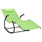 VidaXL sauļošanās šūpuļkrēsli, 2 gab., tērauds, zaļš tekstilēns cena un informācija | Sauļošanās krēsli | 220.lv