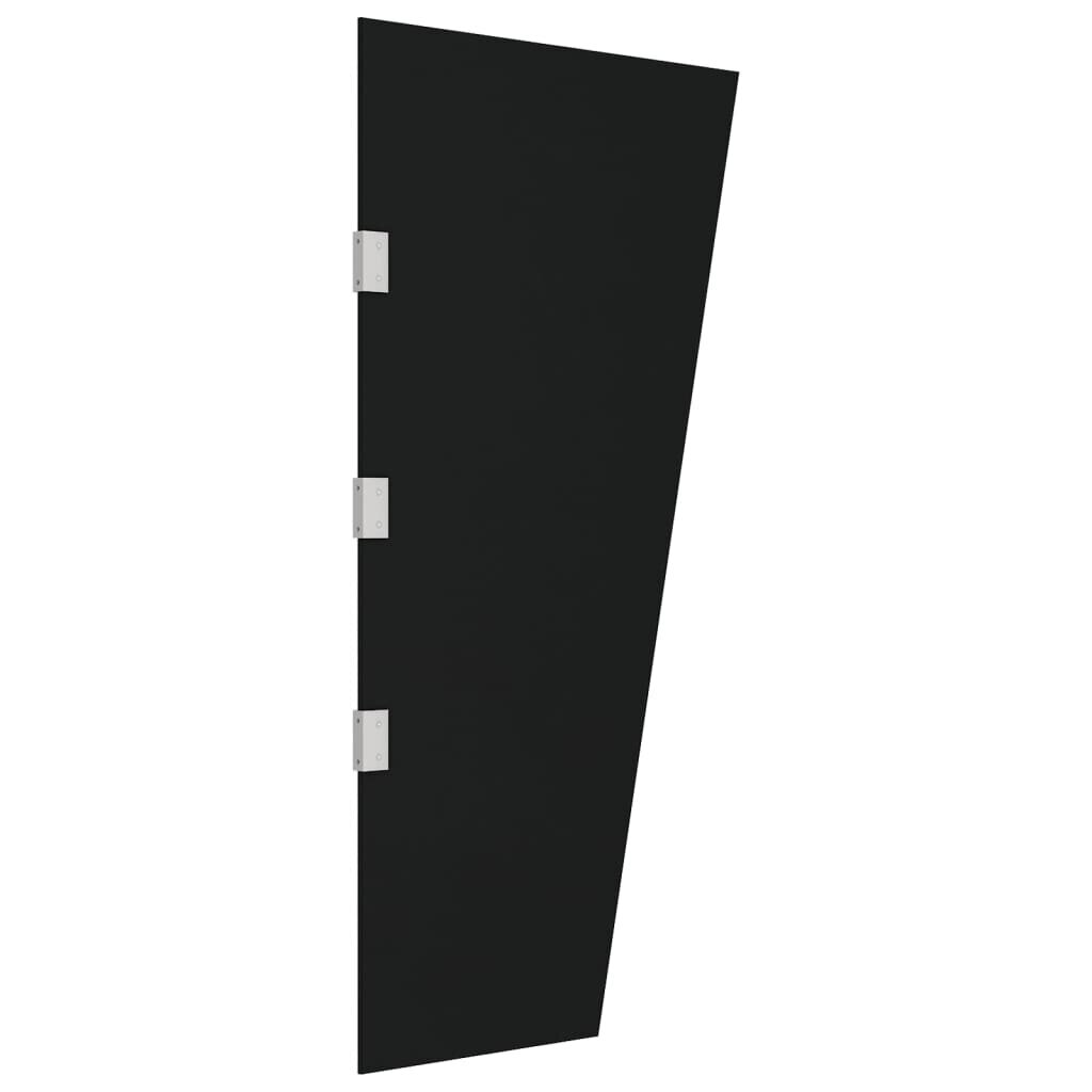 vidaXL sānu panelis durvju nojumei, melns, 50x100 cm, rūdīts stikls cena un informācija | Saulessargi, markīzes un statīvi | 220.lv