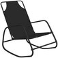 VidaXL sauļošanās šūpuļkrēsls, tērauds, melns tekstilēns cena un informācija | Dārza krēsli | 220.lv